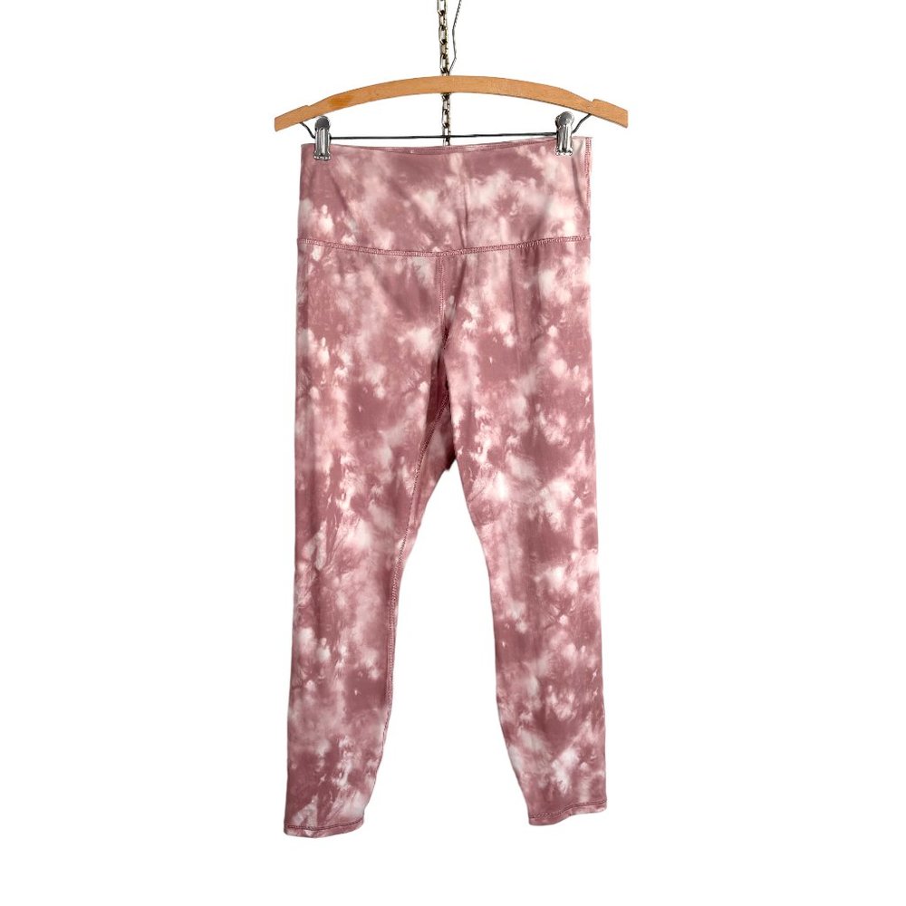 banana republic high rise 7/8 length leggings M medium pink tie dye gym fitness